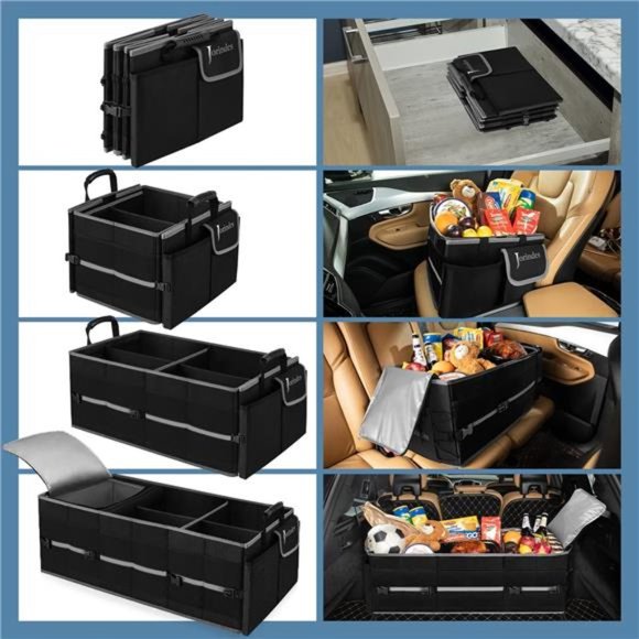 Trunk Organizer With Built-In Insulated Leak Proof Cooler Bag,Collapsible Cargo - Picture 6 of 7